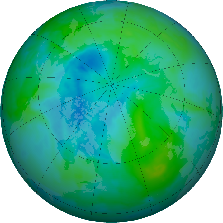 Arctic ozone map for 28 August 2012